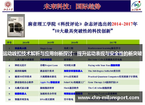 运动线扣技术解析与应用创新探讨：提升运动表现与安全性的新突破